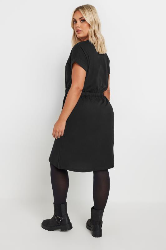 Plus Size Black Cotton T-Shirt Dress | Yours Clothing  3