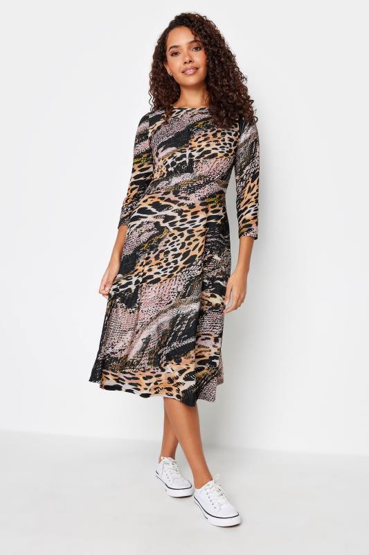 Women's  M&Co Brown Mixed Animal Print Midaxi Dress