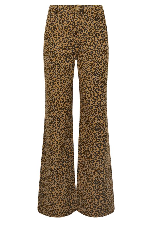 LTS Natural Brown Leopard Print Wide Leg Jeans | Long Tall Sally 7