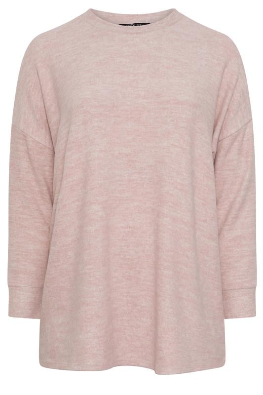 YOURS Plus Size Light Pink Soft Touch Jumper | Yours Clothing 5