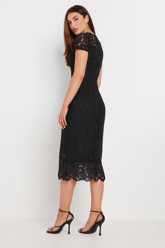 LTS Tall Women's Black Lace Fitted Midi Dress | Long Tall Sally 3