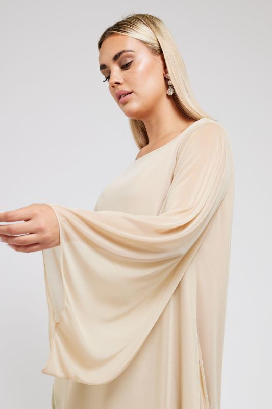 YOURS LONDON Plus Size Natural Brown Long Sleeve Asymmetrical Blouse | Yours Clothing 4