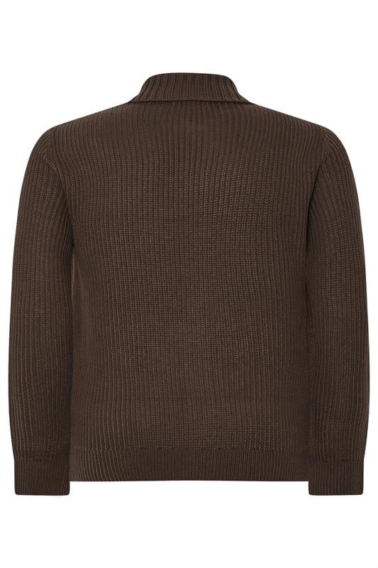 BadRhino Big & Tall Brown Long Sleeve Knitted Shirt | BadRhino 2