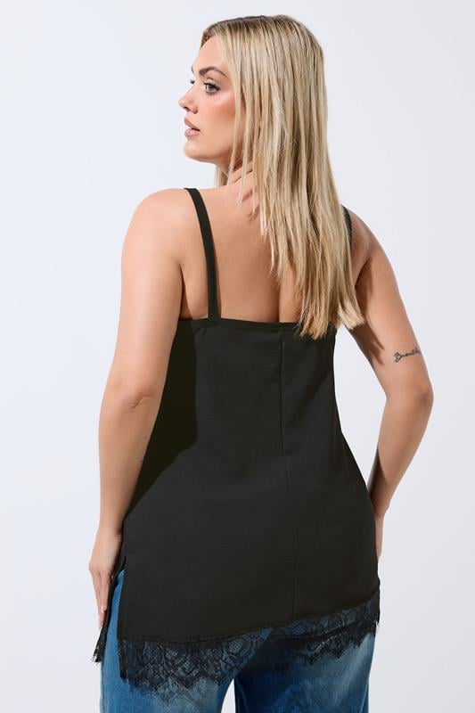 LIMITED COLLECTION Plus Size Black Asymmetric Vest Top | Yours Clothing 2