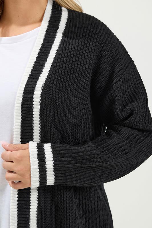 YOURS Plus Size Black Contrast Edge Cardigan | Yours Clothing 4