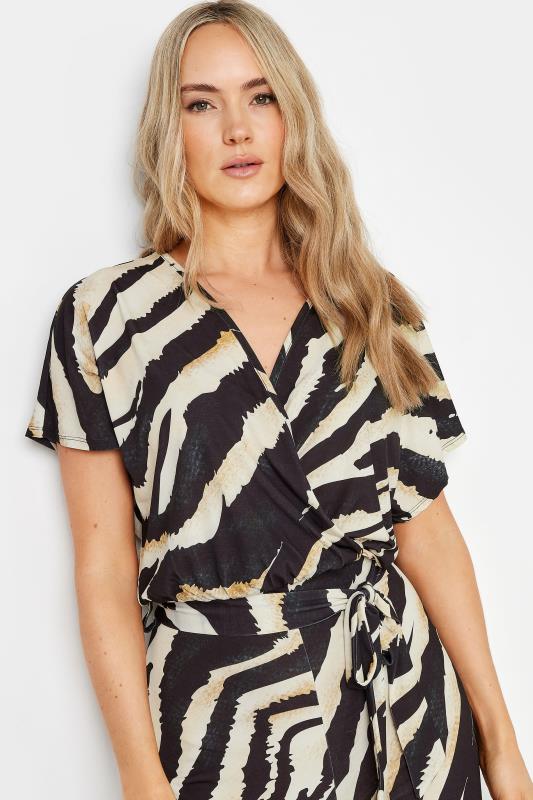 LTS Tall Women's Black Zebra Print Wrap Jumpsuit | Long Tall Sally 4