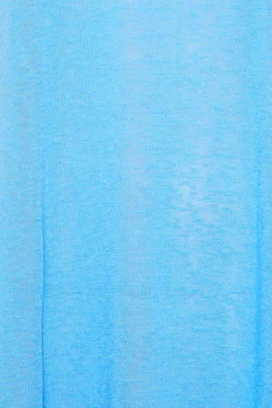 YOURS Curve Plus Size Aqua Blue Linen Look Vest Top | Yours Clothing  5