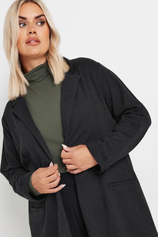 YOURS Plus Size Black Textured Blazer | Yours Clothing  4