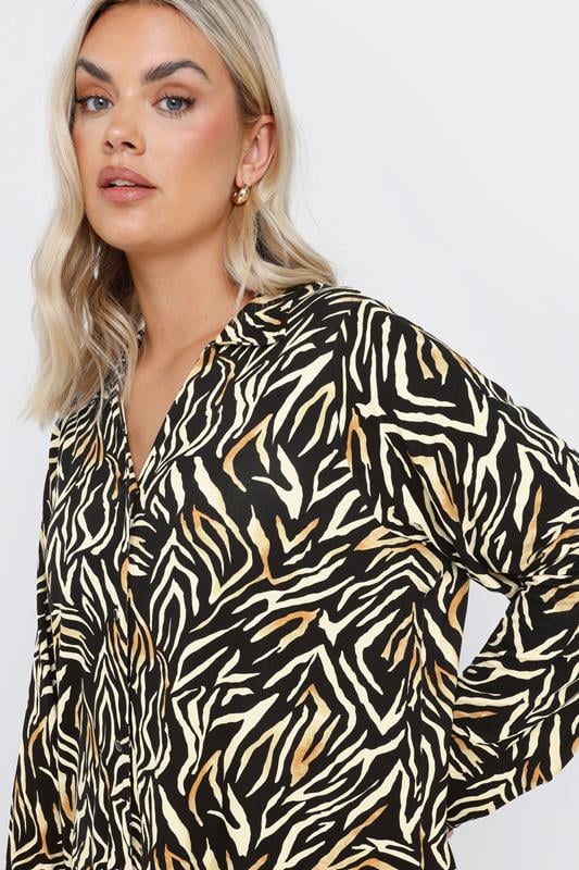YOURS Plus Size Black Zebra Print Shirt | Yours Clothing 4