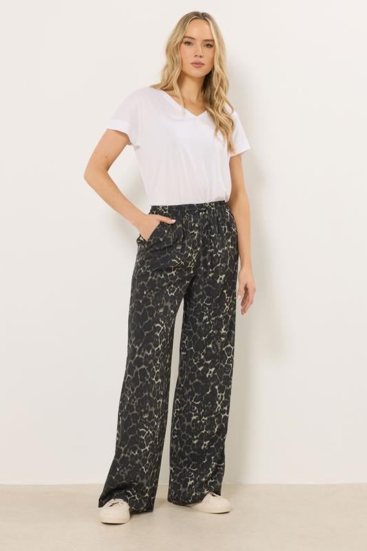 LTS Tall Grey Leopard Print Wide Leg Trousers