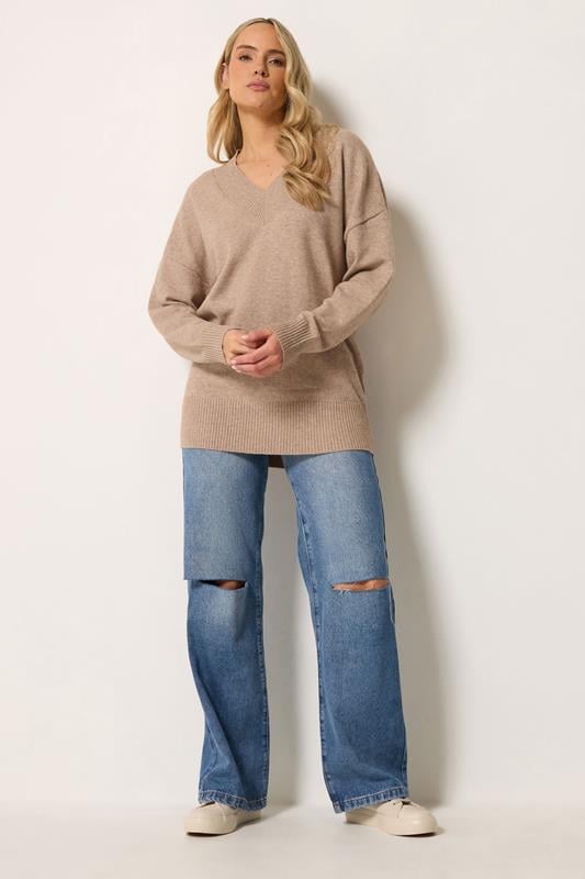 LTS Tall Women's Denim Blue Rip Knee Wide Leg Jeans | Long Tall Sally 1