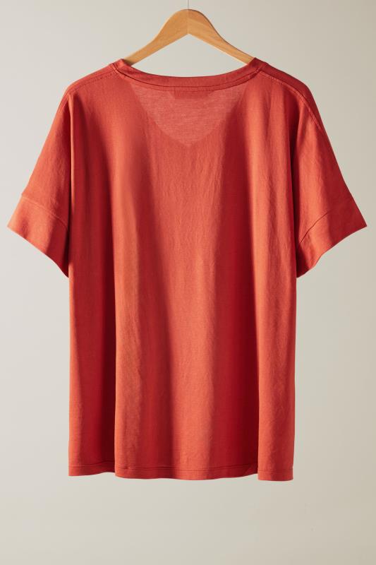 EVANS Plus Size Rust Brown V-Neck Modal Rich T-Shirt | Evans 6