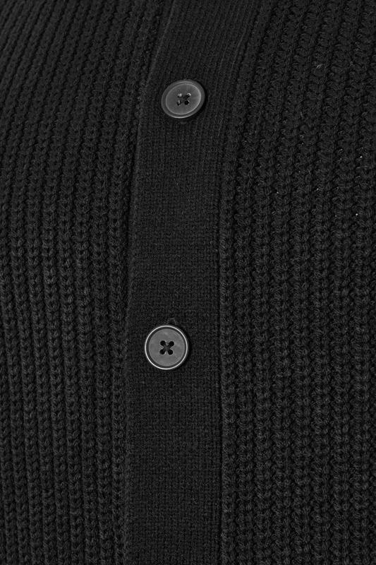 BadRhino Big & Tall Black Long Sleeve Knitted Shirt | BadRhino 3