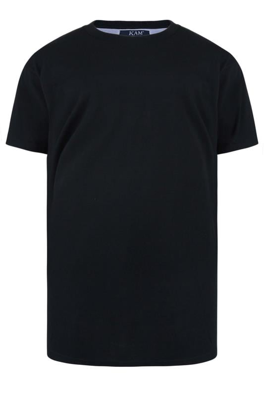 KAM Black Plain T-Shirt | BadRhino 1