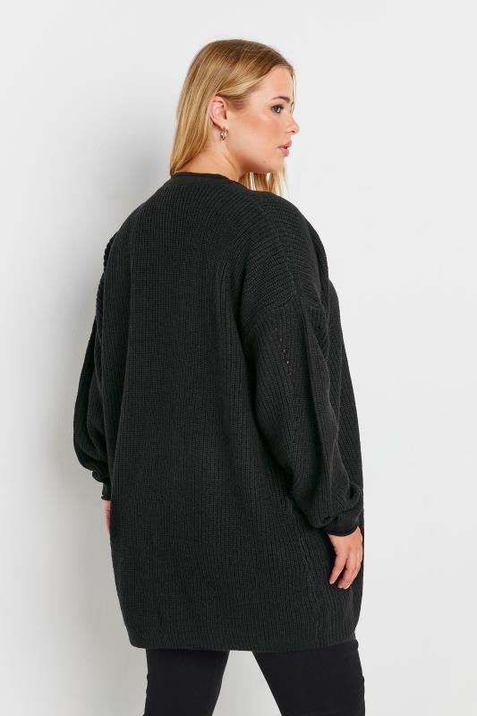 YOURS Plus Size Black Essential Knitted Cardigan | Yours Clothing  3