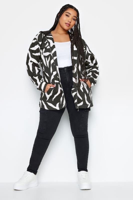 YOURS Plus Size Zebra Print Hooded Shacket | Yours Clothing  1