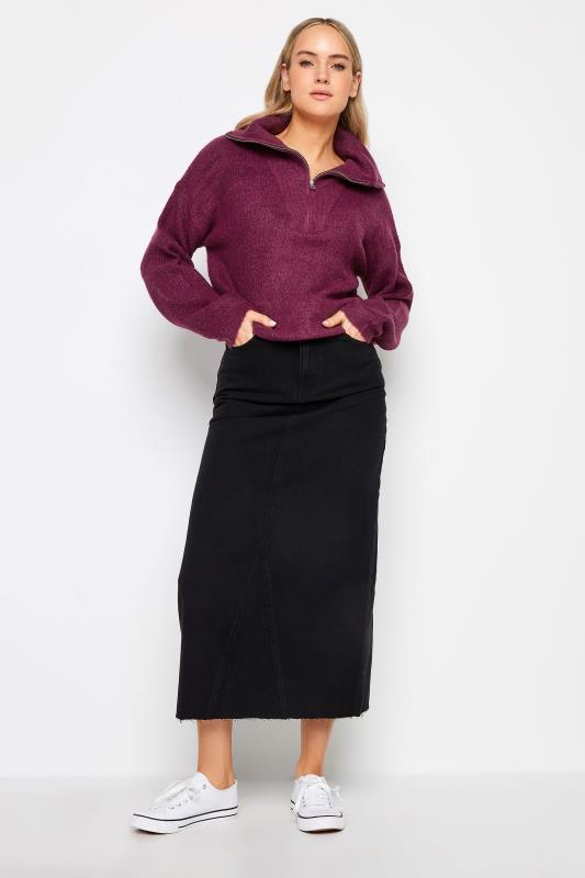 LTS Dark Purple Funnel Neck Jumper | Long Tall Sally  3