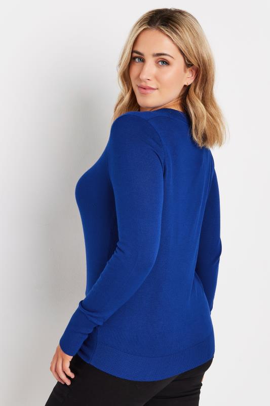 M&Co Cobalt Blue V-Neck Long Sleeve Jumper | M&Co 4