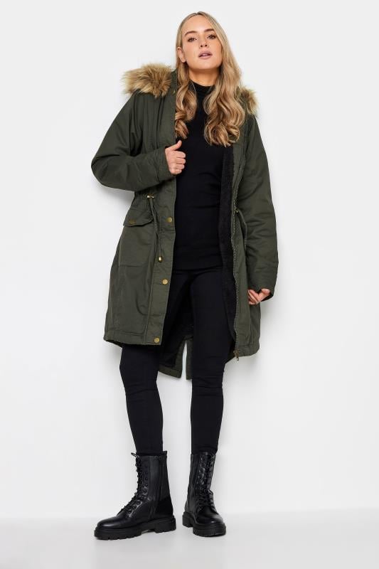 LTS Khaki Faux Fur Trim Parka | Long Tall Sally 2