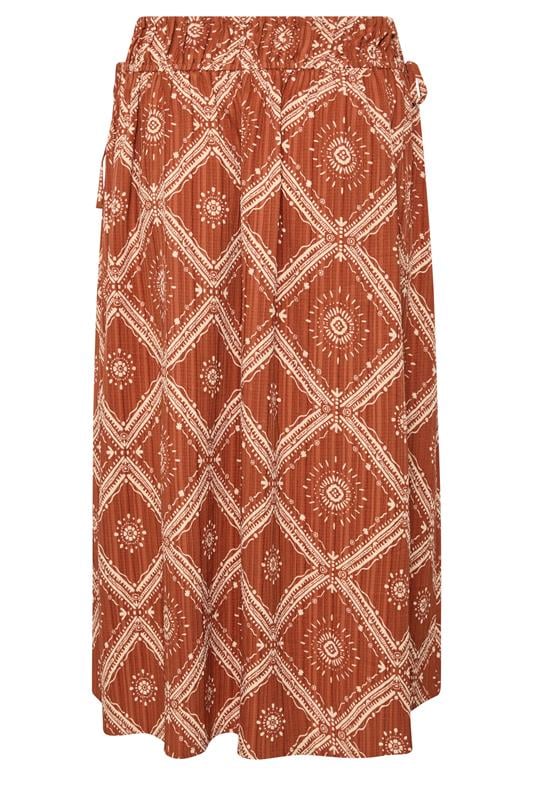 YOURS Plus Size Rust Orange Abstract Skirt 8