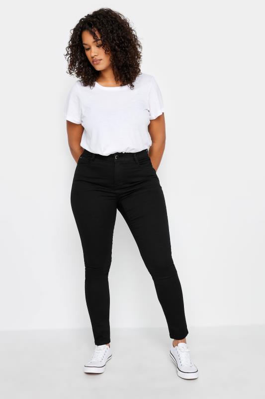 EVANS Plus Size Curve Fit Black Skinny Jeans | Evans 3
