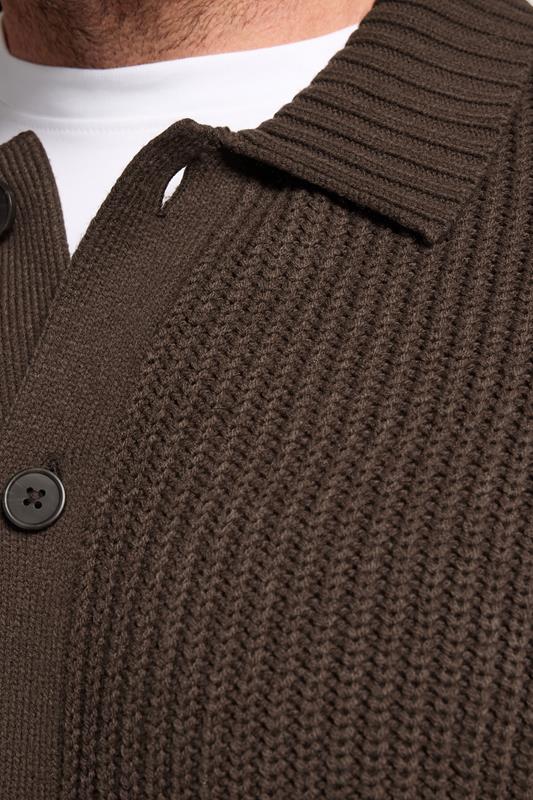 BadRhino Big & Tall Brown Long Sleeve Knitted Shirt | BadRhino 4