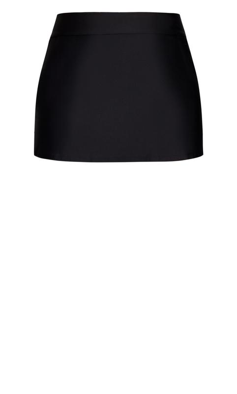 Plus Size Flare Knit Swim Skirt Black 6
