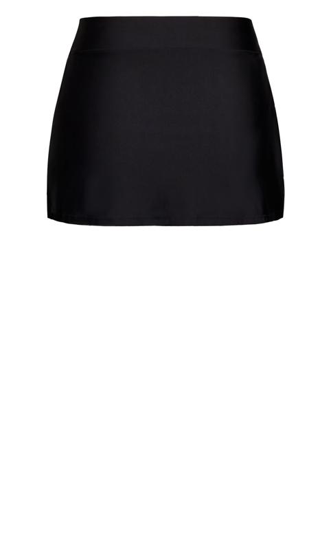 Plus Size Flare Knit Swim Skirt Black 7
