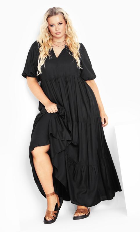Marcie Tiered Maxi Dress Black  8