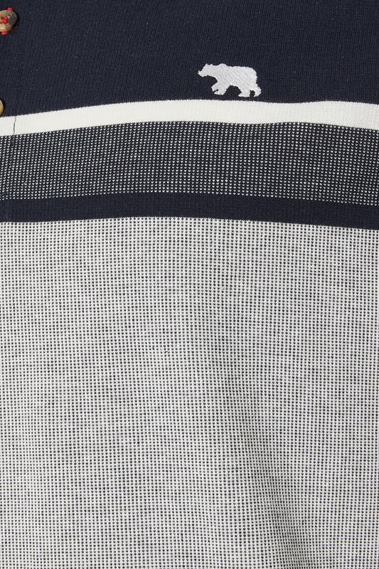 D555 Big & Tall Blue Jacquard Polo Shirt | BadRhino 2