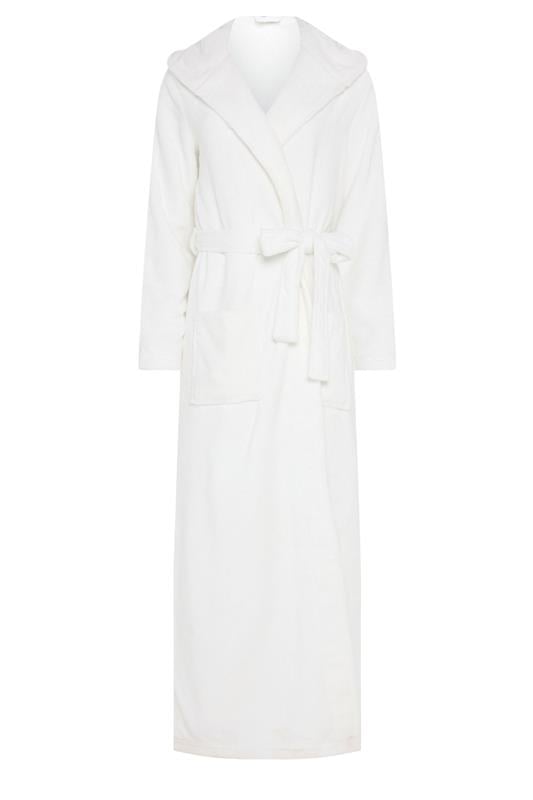 LTS Tall White Luxury Soft Fleece Maxi Dressing Gown | Long Tall Sally 5