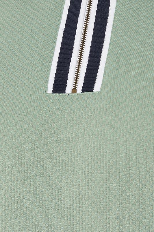 BadRhino Big & Tall Green Texture Zip Polo Shirt | BadRhino 7