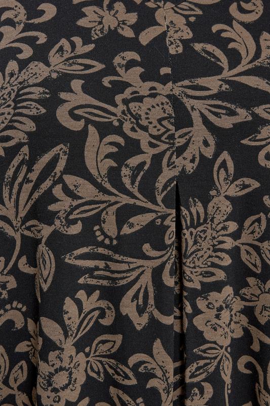 YOURS Plus Size Brown Floral Pleat Front Top | Yours Clothing 4