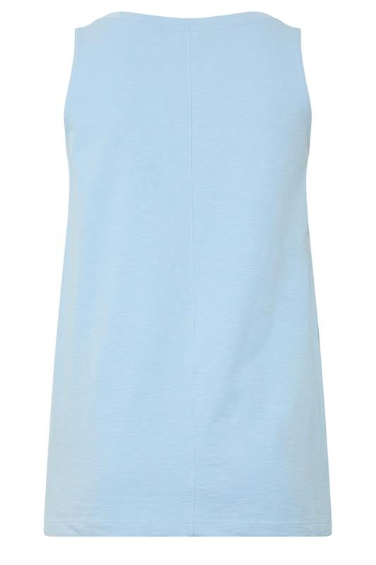 EVANS Curve Blue Premium Cotton Vest Top | Evans 2