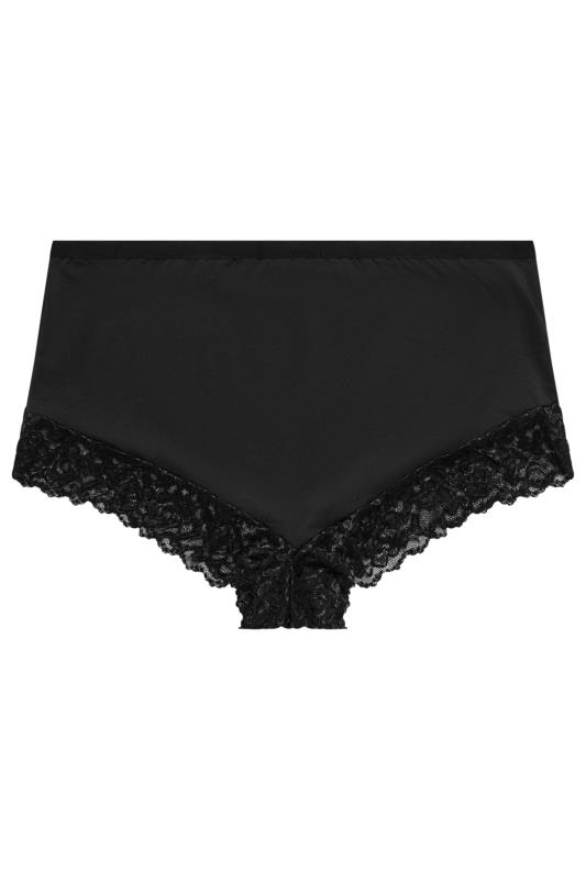 YOURS Plus Size 3 PACK Black Lace Trim Briefs | Yours Clothing  6