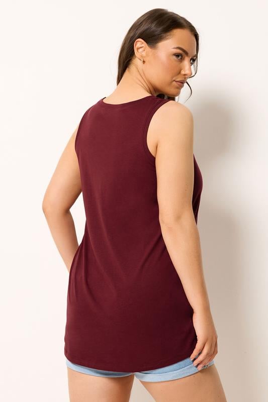 YOURS Plus Size Red V-Neck Vest Top | Yours Clothing 2