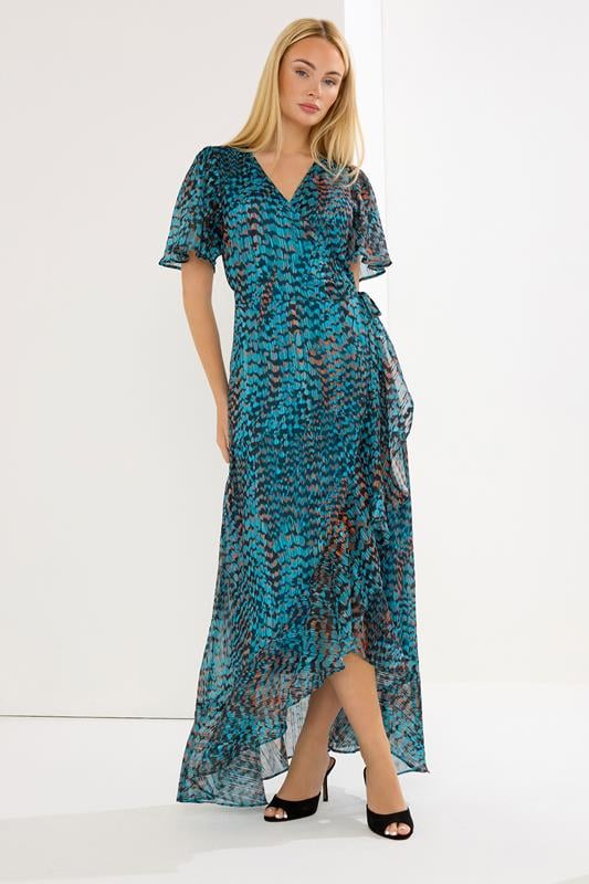 STAR Blue Printed Wrap Dress