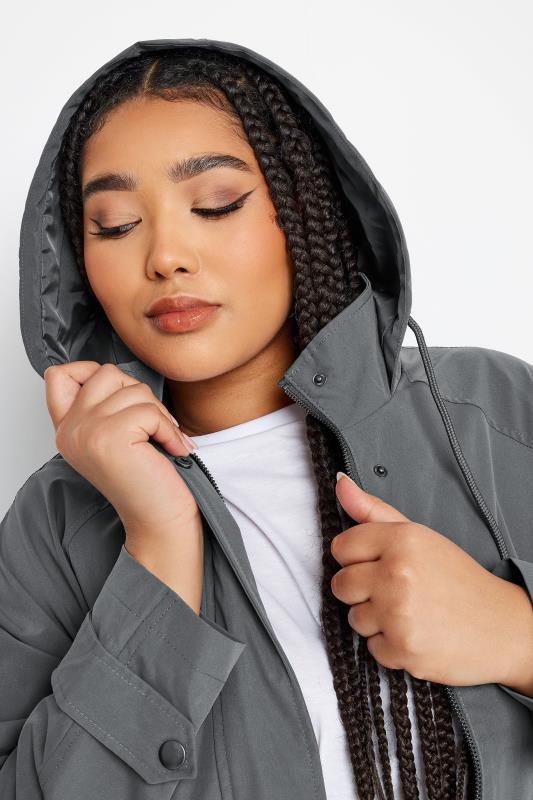 YOURS Plus Size Charcoal Grey Raglan Lightweight Jacket | Yours Clothing 4