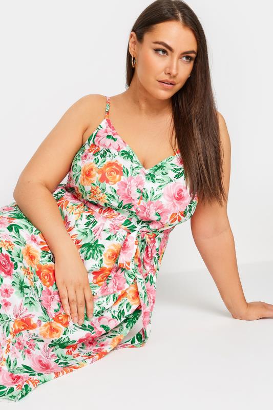 YOURS Plus Size White Floral Print Frill Hem Dress | Yours Clothing 5