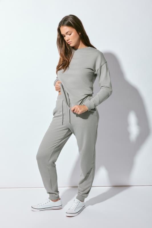 LTS Tall Soft Grey Cuffed Drawstring Joggers | Long Tall Sally  1