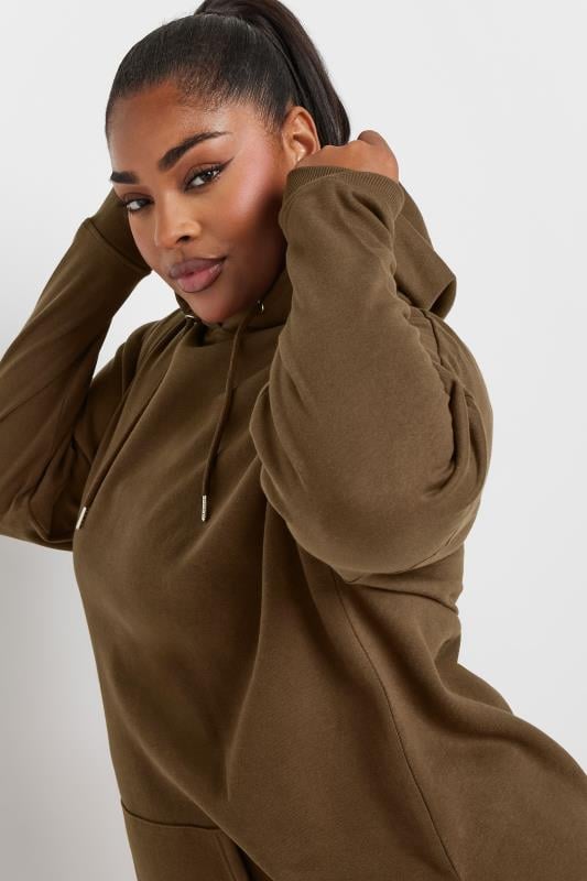 YOURS Plus Size Mocha Brown Hoodie | Yours Clothing 4