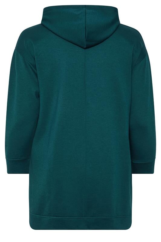 EVANS Plus Size Teal Green Luxe Drawstring Hoodie | Evans 2
