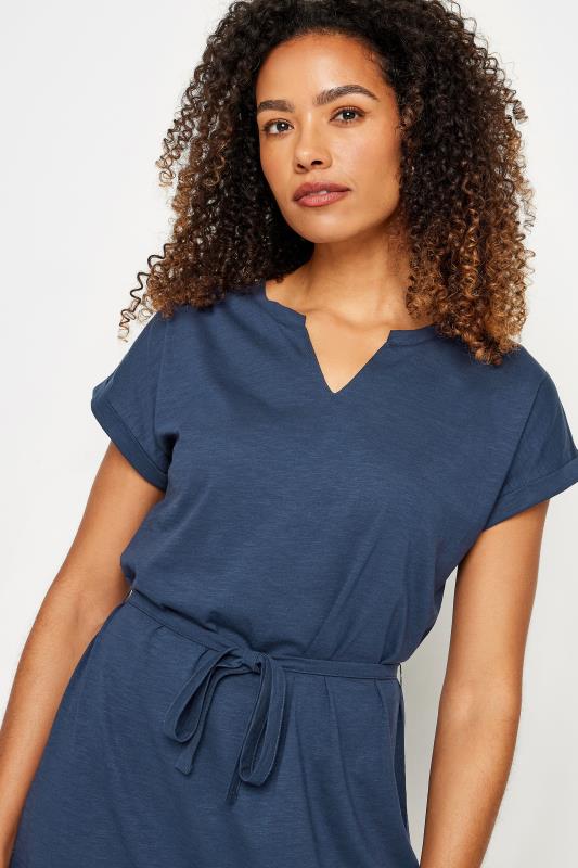 M&Co Navy Blue Tie Waist Short Sleeve Dress | M&Co 4