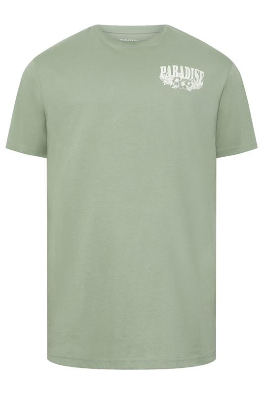 BadRhino Big & Tall Green Extra Long 'Paradise' Graphic T-Shirt 6