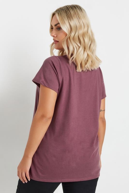 YOURS Plus Size Berry Red Essential T-Shirt | Yours Clothing 3