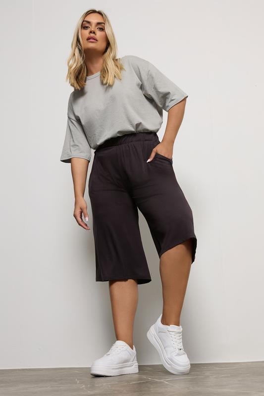 Black Jersey Culottes | Plus Sizes 16 to 36 | Yours Clothing  2