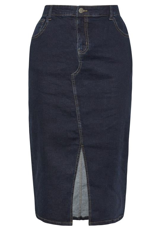 YOURS Plus Size Indigo Blue Stretch Denim Midaxi Skirt | Yours Clothing 7