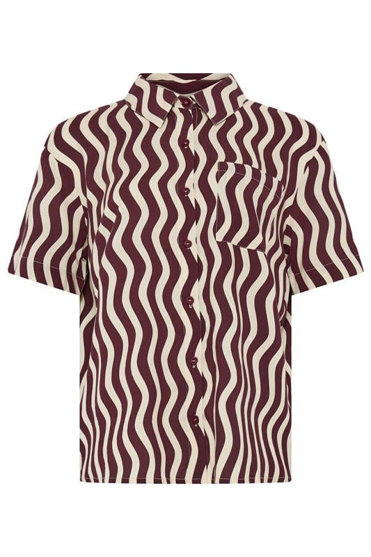 LTS Tall Women's Burgundy Red Wavy Print Shirt | Long Tall Sally 6