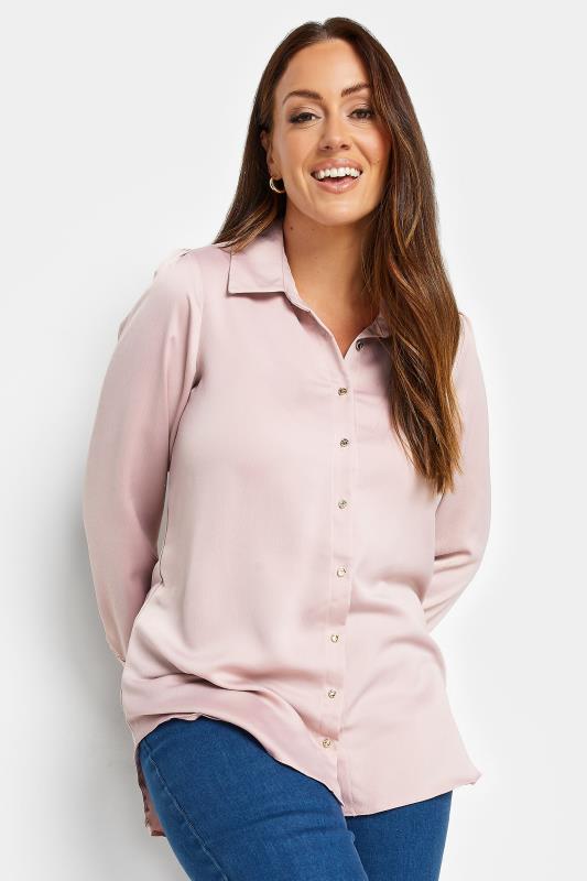 M&Co Pink Button Through Tunic Shirt | M&Co 1