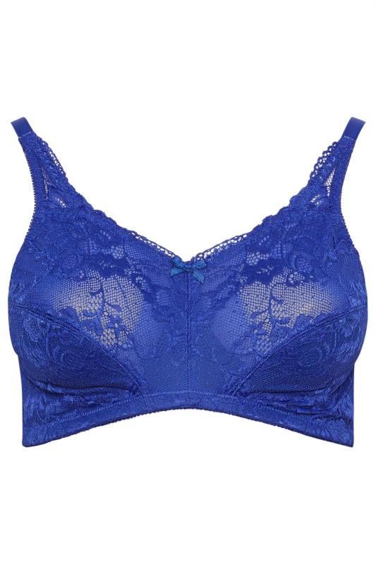 YOURS Plus Size Cobalt Blue Lace Detail Bra | Yours Clothing 5